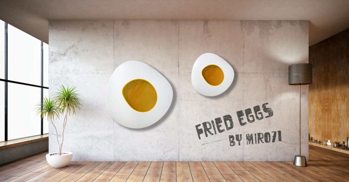 Fried Eggs Series - Wall Sculpture - Spiegelei Wandskulptur